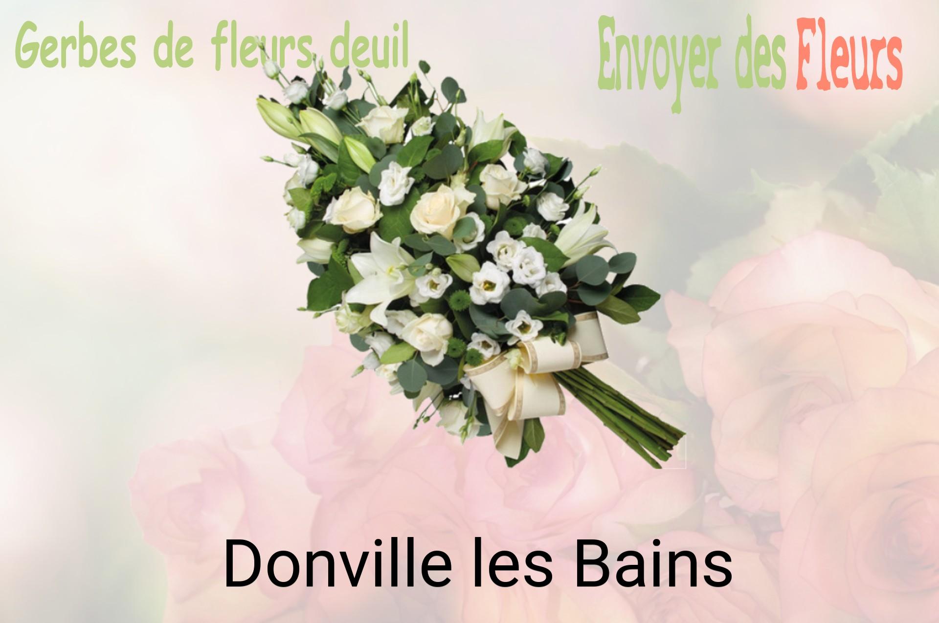Gerbe de fleurs de deuil livrée à Donville-les-Bains